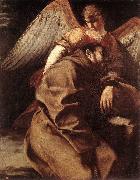 GENTILESCHI, Orazio St Francis Supported by an Angel sdgh oil painting on canvas